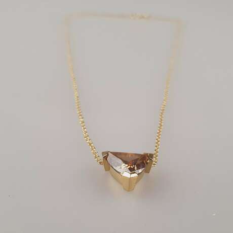 Diamantanhänger an zarter Kette - Gelbgold 750/000, gestempelt, - фото 4