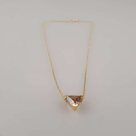 Diamantanhänger an zarter Kette - Gelbgold 750/000, gestempelt, - Foto 7