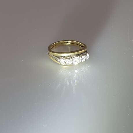 Diamantring - Gelbgold 585/000 (14 K), gestempelt, Ringkopf bes - Foto 6