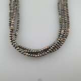 Perlencollier mit Goldschließe - viersträngig, dunkle Perlen vo - Foto 2