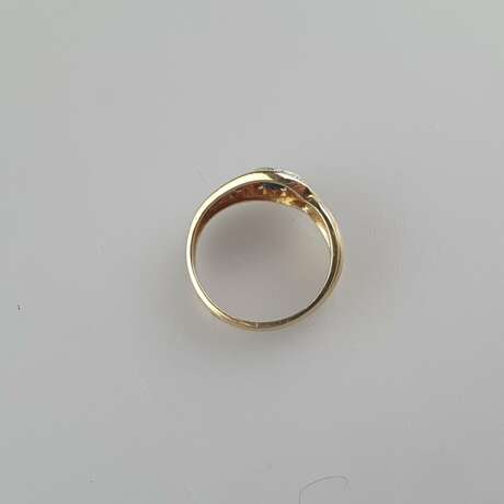 Saphirring mit Diamanten - Gelbgold 585/000 (14K), gestempelt „ - photo 5