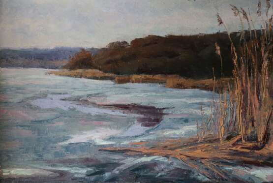 “Polynya.” Canvas Oil paint Impressionist Landscape painting 2014 - photo 1