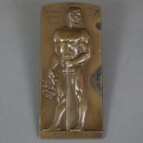 Bronzeplakette "Wiener Sport Club 1927" - hochrechteckige Form - photo 1