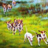 “Fox hunting” Canvas Oil paint Realist Animalistic 2018 - photo 3