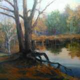 “Autumn pond.” Canvas Oil paint Impressionism Landscape painting 2016 - photo 1
