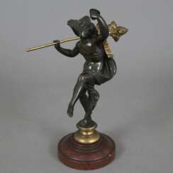 Tanzender Bacchus - um 1900, Bronze, dunkelbraun patiniert, in