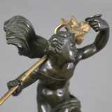 Tanzender Bacchus - um 1900, Bronze, dunkelbraun patiniert, in - Foto 4