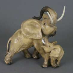 Cacciapuoti, Guido (1892 Neapel-1953) - Elefantenpaar, Italien,