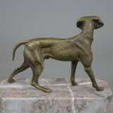 Tierskulptur "Jagdhund" - Bronze, braun patiniert, naturalistis - Foto 5
