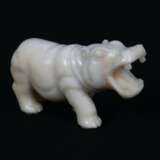 Tierplastik Nilpferd - Alabaster, vollplastische naturalistisch - Foto 2
