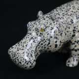 Tierplastik Nilpferd - Dalmatinerstein, geschnitzt, glatt polie - фото 2