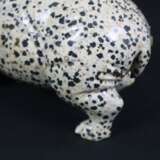 Tierplastik Nilpferd - Dalmatinerstein, geschnitzt, glatt polie - photo 6