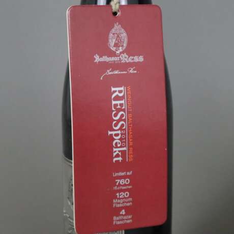 Wein - 2 Flaschen 2010 „RESSpekt“ Rheingau Riesling, je 0,75 l, - photo 4
