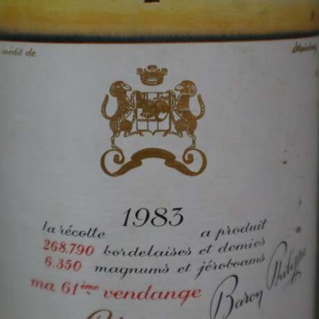 Wein - 1983 Château Mouton Rothschild, Pauillac, France, 75 cl. - Foto 5