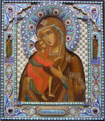 Icon "mother of God" quick to hearken "" in precious silver frame with enamel
