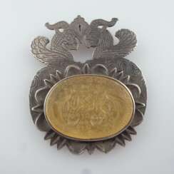 Antiker Achatanhänger in Silberfassung - Persien, ovale Achatpl