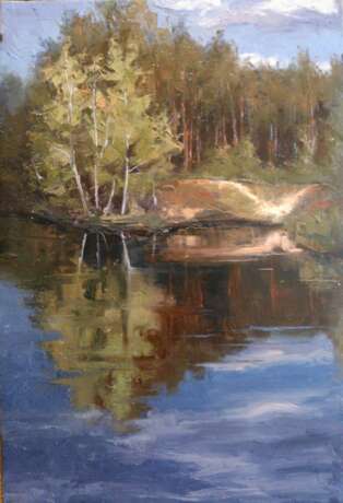 “Reflection.” Canvas Oil paint Impressionist Landscape painting 2015 - photo 1