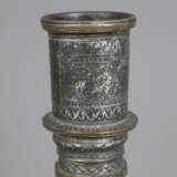 Vase - indopersisch, Kupfer versilbert / verzinnt?, birnförmige - Foto 2