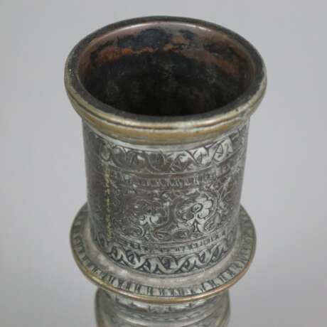 Vase - indopersisch, Kupfer versilbert / verzinnt?, birnförmige - Foto 3