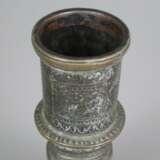Vase - indopersisch, Kupfer versilbert / verzinnt?, birnförmige - photo 3