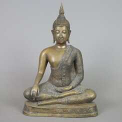 Buddha Maravijaya - Thailand, Bronzelegierung, in sattvasana au