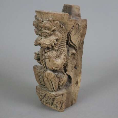 Möbel-Zierfragment mit Löwenmotiv - Indien, Holz geschnitzt, wo - photo 2