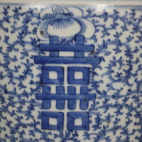 Blau-weiße Bodenvase - China, späte Qing-Dynastie, Tongzhi 1862 - Foto 2