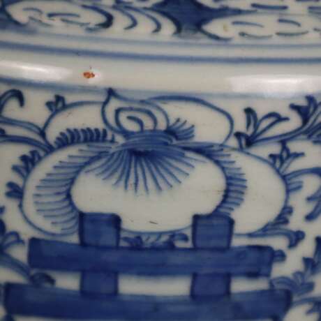 Blau-weiße Bodenvase - China, späte Qing-Dynastie, Tongzhi 1862 - Foto 3