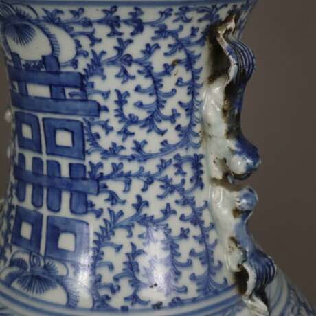Blau-weiße Bodenvase - China, späte Qing-Dynastie, Tongzhi 1862 - Foto 8