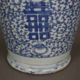 Blau-weiße Bodenvase - China, späte Qing-Dynastie, Tongzhi 1862 - Foto 12