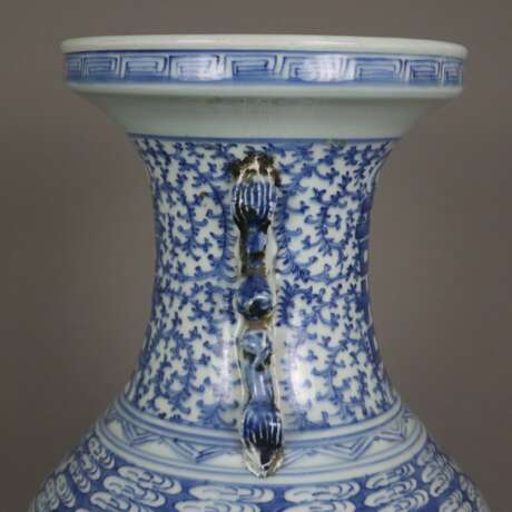 Blau-weiße Bodenvase - China, späte Qing-Dynastie, Tongzhi 1862 - Foto 14