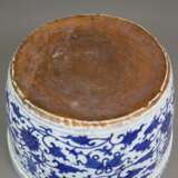 Blau-weißer Cachepot - China, zylindrische, leichte ausgestellt - photo 2