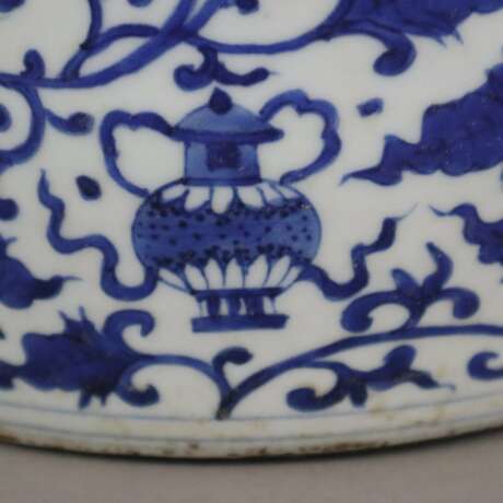 Blau-weißer Cachepot - China, zylindrische, leichte ausgestellt - photo 6