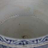 Blau-weißer Cachepot - China, zylindrische, leichte ausgestellt - photo 9