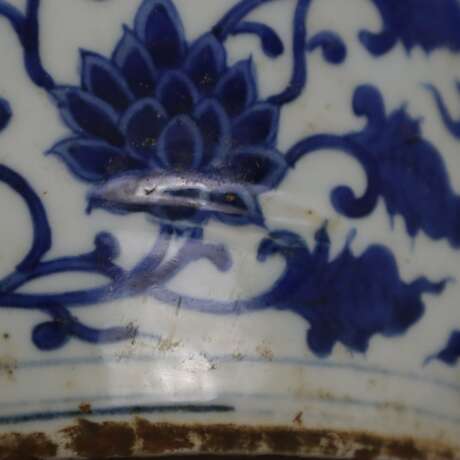 Blau-weißer Cachepot - China, zylindrische, leichte ausgestellt - photo 10