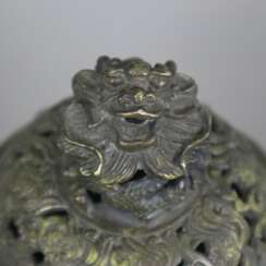 Räuchergefäß - China, Bronze, halbkugeliger Räucherkorpus mit s