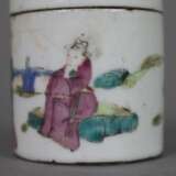Deckeldose - China, späte Qing-Dynastie, Porzellan, zylindrisch - photo 4