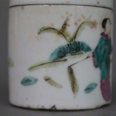 Deckeldose - China, späte Qing-Dynastie, Porzellan, zylindrisch - photo 5