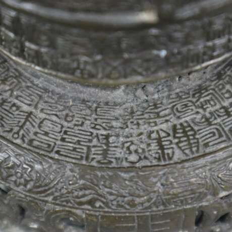 Räuchergefäß - China, Bronze, filigran gestaltete Wandung mit d - photo 8
