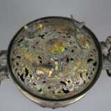 Räucherschale mit Deckel - China, Bronze mit Resten der Vergold - Foto 7