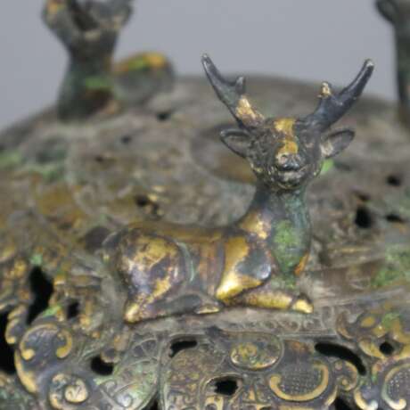 Räucherschale mit Deckel - China, Bronze mit Resten der Vergold - Foto 8