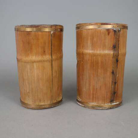 Ein Paar große Pinselhalter - China 1. Hälfte 20. Jh., Bambus, - photo 2