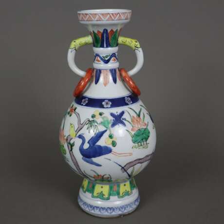 Vase - China 20.Jh., Porzellan bemalt in Unterglasurblau und po - photo 1