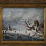 Claes, F. (XX) - Zwei zugefrorene Uferlandschaften mit Figurens - фото 5