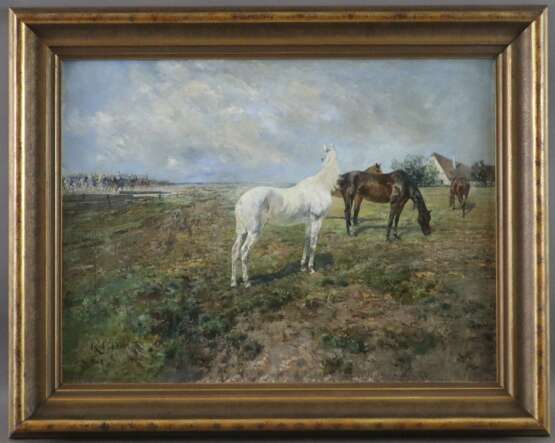 Ebner, Richard (1860-1911) - Auf der Pferdekoppel, Öl auf Leinw - photo 6