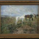Ebner, Richard (1860-1911) - Auf der Pferdekoppel, Öl auf Leinw - Foto 6