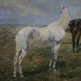 Ebner, Richard (1860-1911) - Auf der Pferdekoppel, Öl auf Leinw - Foto 8