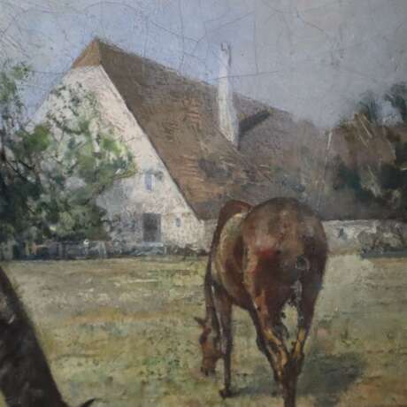 Ebner, Richard (1860-1911) - Auf der Pferdekoppel, Öl auf Leinw - Foto 12