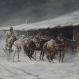 Kaiser, E. A. (19./20. Jh.) - Winterliche Szene mit Pferdestati - Foto 4