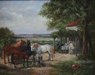 Lohmann, Adolf ( *1928 Essen, Portrait- und Tiermaler) - Pferde